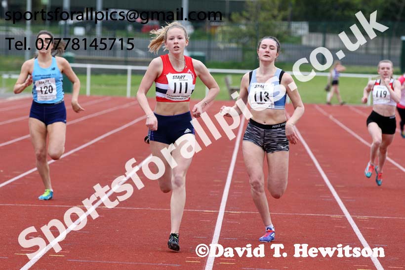 Womens under-20s 200 metres, 2019 North Eastern Track and Field Champs., Middlesbrough. Photo:  David T. Hewitson/Sports for All Pics